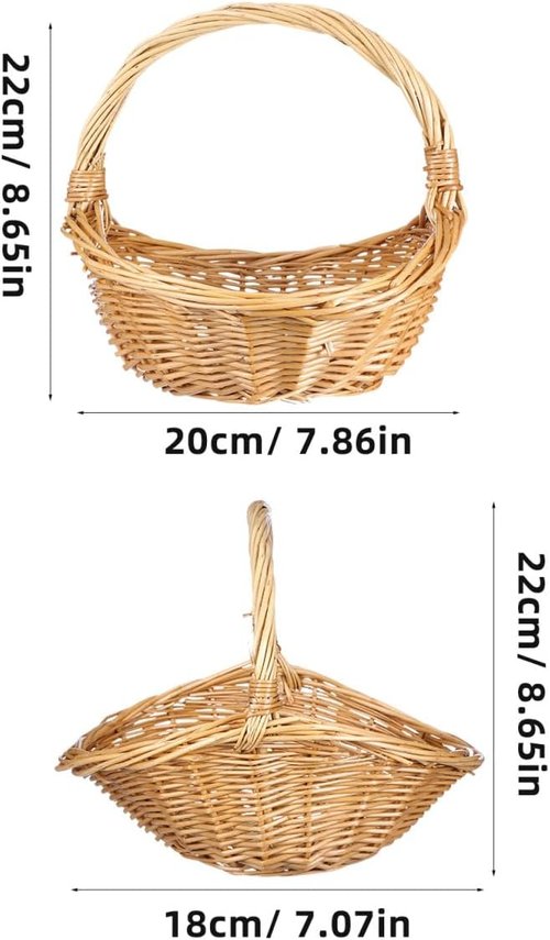 Abaodam Wicker Picnic Basket - Stylish Willow Design for Weddings, Picnics & Toy Storage