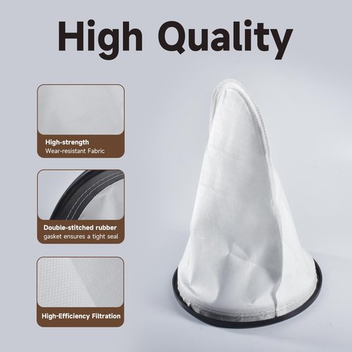 LEYURISE Cloth Bag Liner Replacement Filter Bags with High-Efficiency Filtration Compatible with Hoover and Royal Shoulder Vac Pro Models Including C2401 RY4000 RY4001 Replace#: 2KE2105000