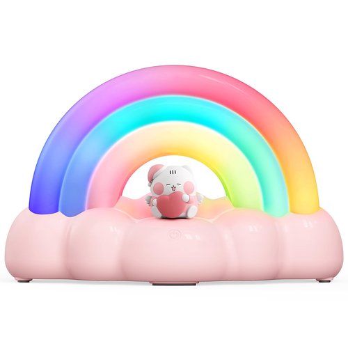 ICARER FAMILY Rainbow Night Light, Kids Light with Three Modes and 30 Min Timing, LED Rechargeable Touch Control Neon Light for Kids Room, Nursery Night Light, Gift for Girls and Boys (Pink)