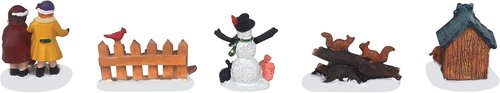 Christmas Village Figurines Set by [Brand Name] - 5-Piece Holiday Decoration for Indoor Displays | Ideal Gift