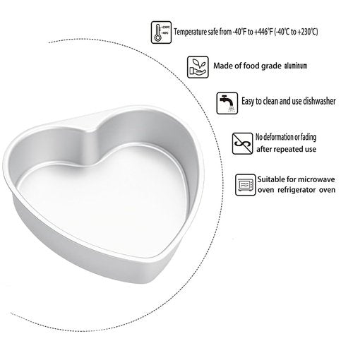 Kundalini Heart Cake Pan 6Inch Anodized Aluminum Non-stick Baking Mold for Air Fryer, Pressure Cooker, Weddings, Valentine’s Day