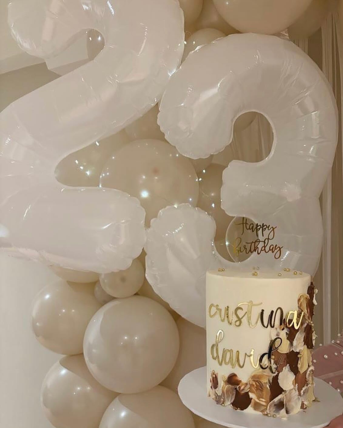 Number 6 Foil Balloon - 40 Inch White Giant Balloon for 6th Birthday Party Decorations