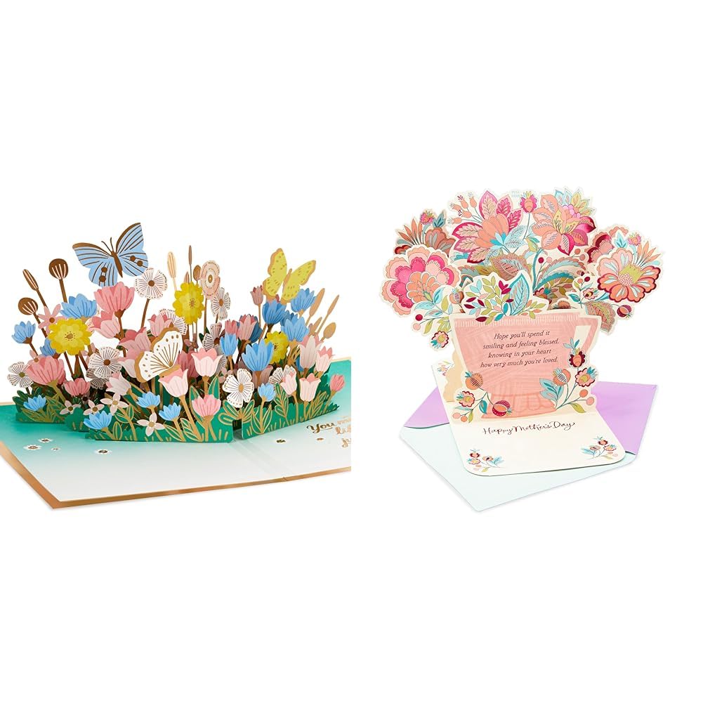 Hallmark Paper Wonder Mother's Day Pop Up Card Bundle with Mahogany Mothers Day Pop Up Card for Mom