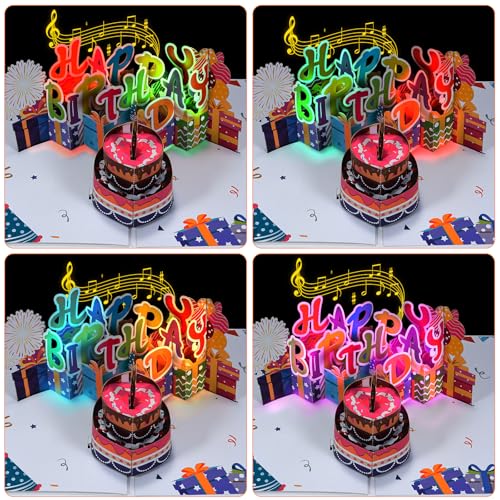 3D Pop-Up Musical Birthday Card with LED Light Candle