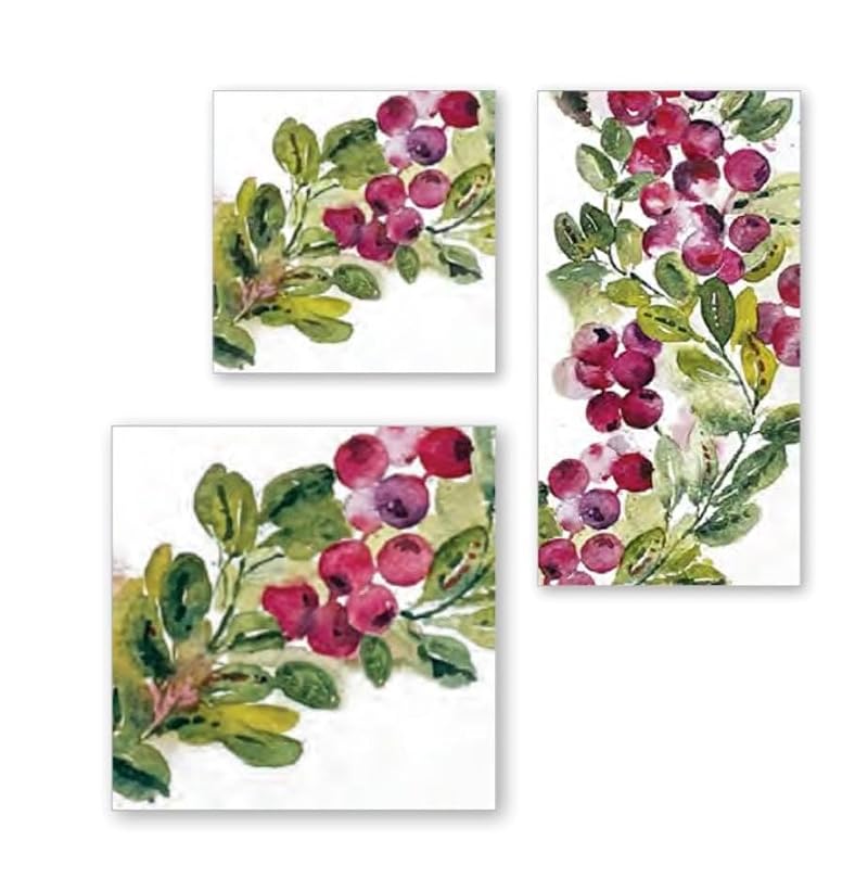 IHR Cocktail Napkins 3-Ply, Cranberry Wreath, 20-Count