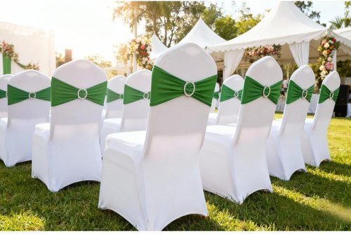 Emerald Green Chair Sashes - 100 Pack Dark Green Spandex Chair Bands for Christmas Party Decor