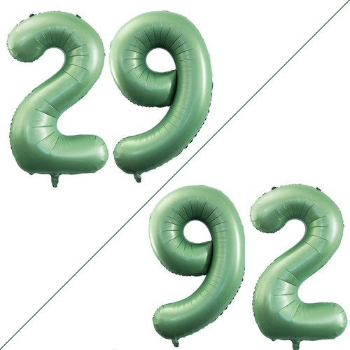 GOER Jumbo 29-Inch Foil Balloons - Perfect for 29th Birthday & Graduation Party Decorations | Sage Green
