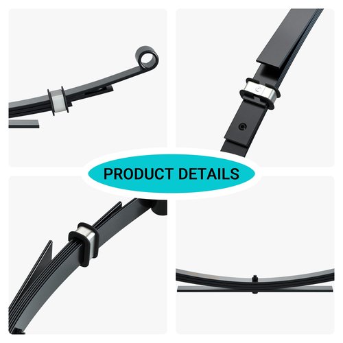 10L0L Golf Cart Heavy Duty 4-Leaf Rear Springs for Club Car DS 1982-up Gas & Electric - Club Car DS Rear Leaf Spring Kit with Bushings Sleeves U Bolt 1014675