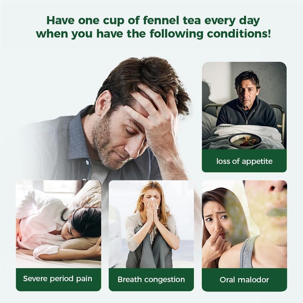 WOTIHA 90 Count Organic Premium Fennel Tea Bags - 100% Natural & Pure Herbal Tea, Supports Digestion & Reduces Bloating, Caffeine-Free, Sugar-Free, Gluten-Free, Vegan.Non-GMO