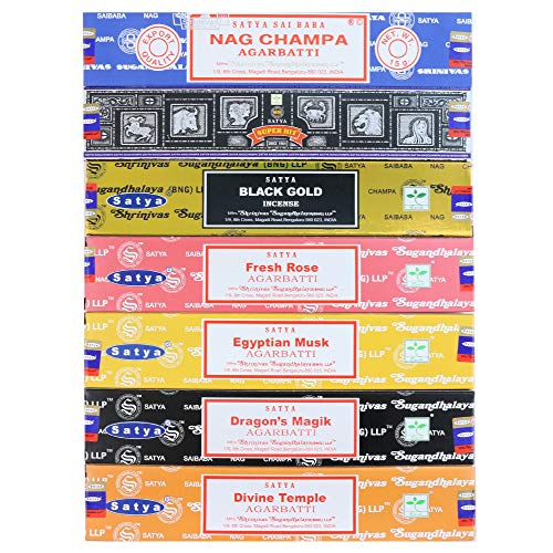Satya Incense Sticks Gift Set - Healing Mix, 7 Scents, 15g per Pack