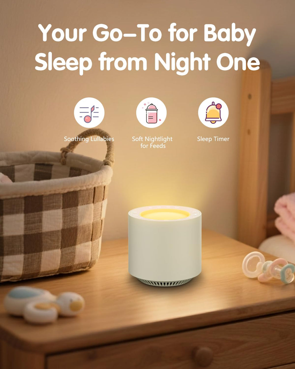 PureNurt White Noise Sound Machine: Red Light Therapy Sleep Sound Machine with 38 Soothing Sounds & Calming Womb Soother, Memory Function, Dimmable Nursery Night Light with Timer for Baby Adult Gift
