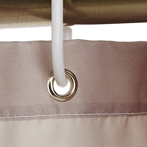 Amazon Basics Water-Resistant Shower Curtain, 72x72, Light Brown & Beige