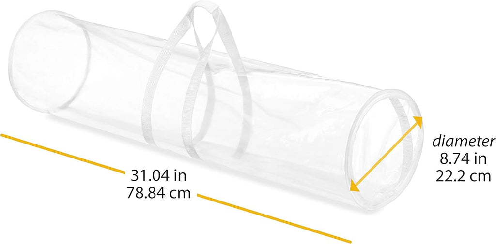 Whitmor Clear Gift Wrap Organizer - Zippered Storage for 25 Rolls | Durable & Space-Saving Design