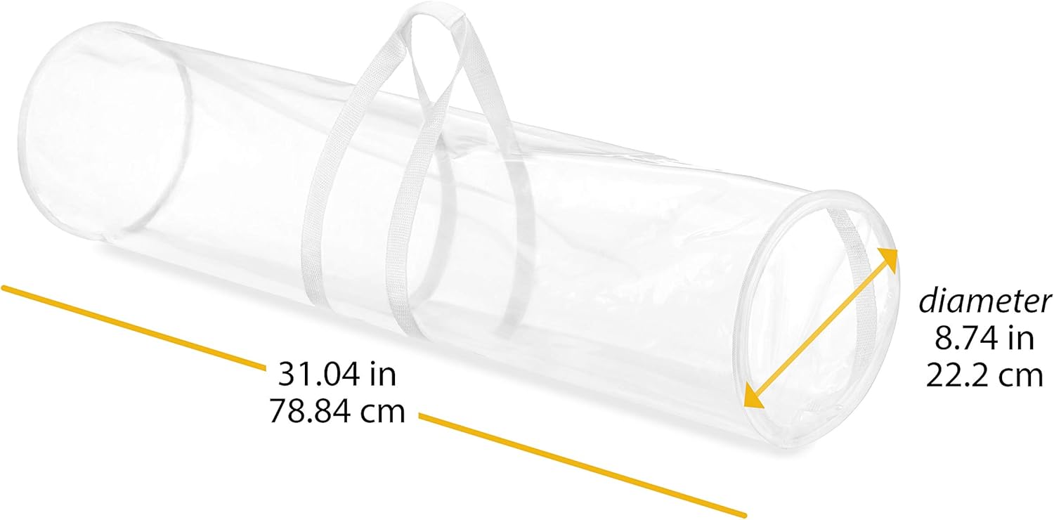 Whitmor Clear Gift Wrap Organizer - Zippered Storage for 25 Rolls | Durable & Space-Saving Design