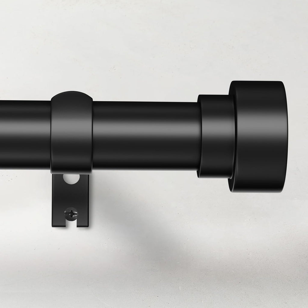 Time Forest Black Curtain Rods - Adjustable Heavy Duty Design for Windows 32 to 120 Inches | Modern Style