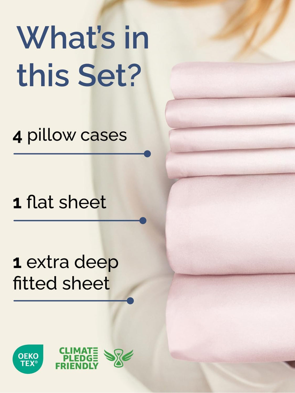 Skiennix Extra Deep Cal King Sheet Set | 6-Piece Breathable Cooling Bedding - Soft, Wrinkle-Free Lavender Pink