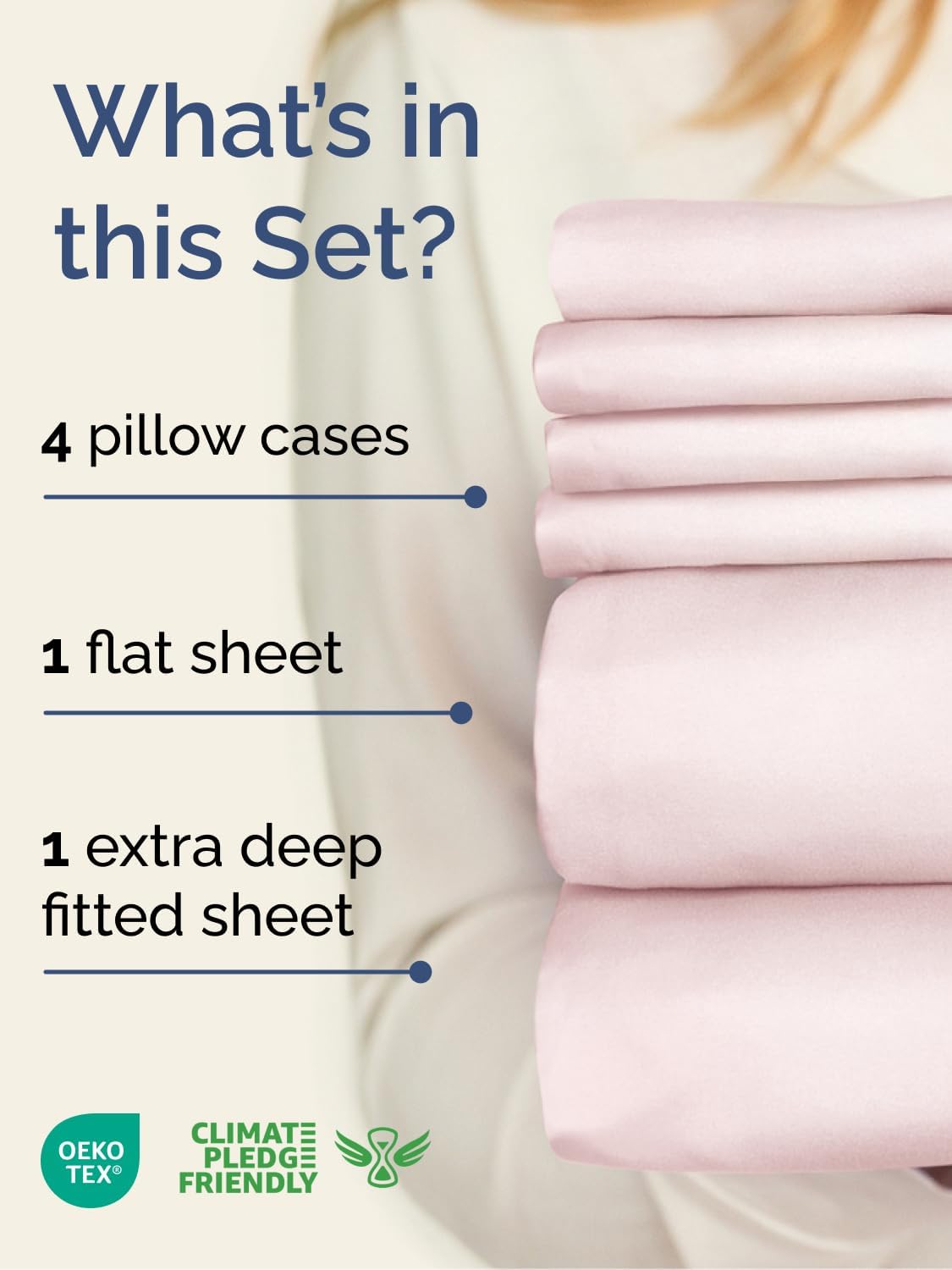 Skiennix Extra Deep Cal King Sheet Set | 6-Piece Breathable Cooling Bedding - Soft, Wrinkle-Free Lavender Pink