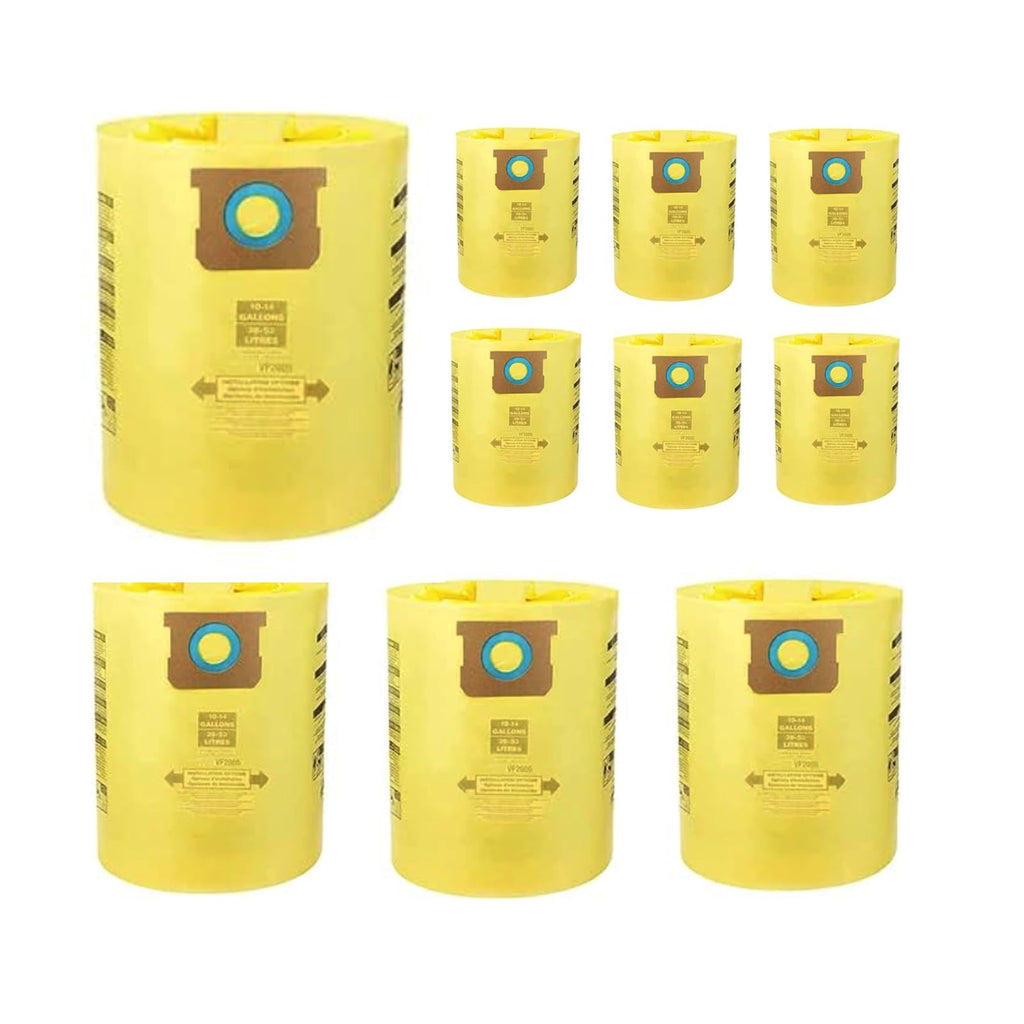 10 Pack 10-14 Gallon 90662 Vacuum Bag Compatible with Shop Vac Bags Disposable Bags Replacement Part Type I #90672 9067200, Type F #90662 9066200