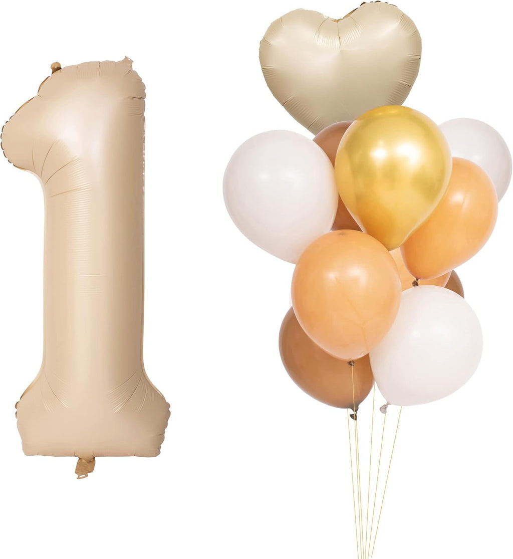 Skiennix 40-Inch Caramel Number Balloons - Helium Foil Mylar Birthday Party Decoration