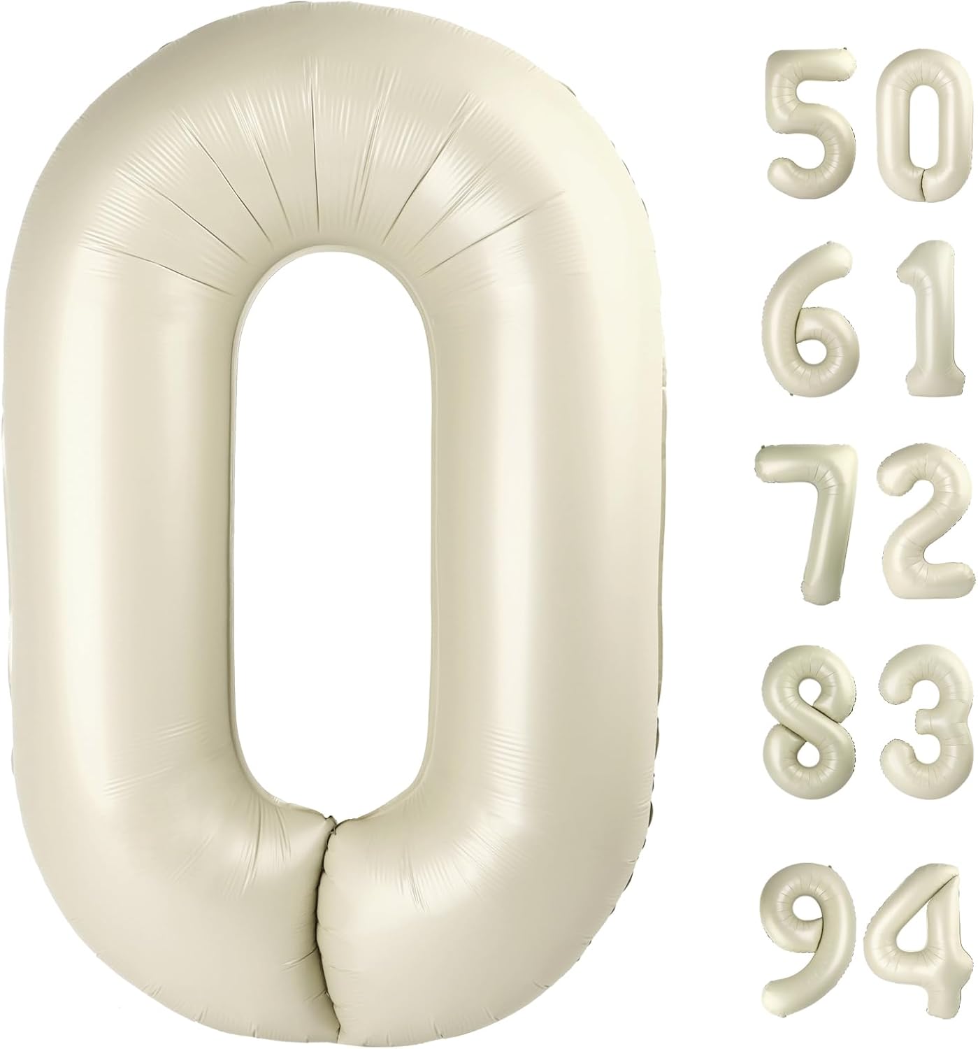 Skiennix Cream Number Balloon - 40 Inch Birthday Decoration | Elegant 0 Number for Parties