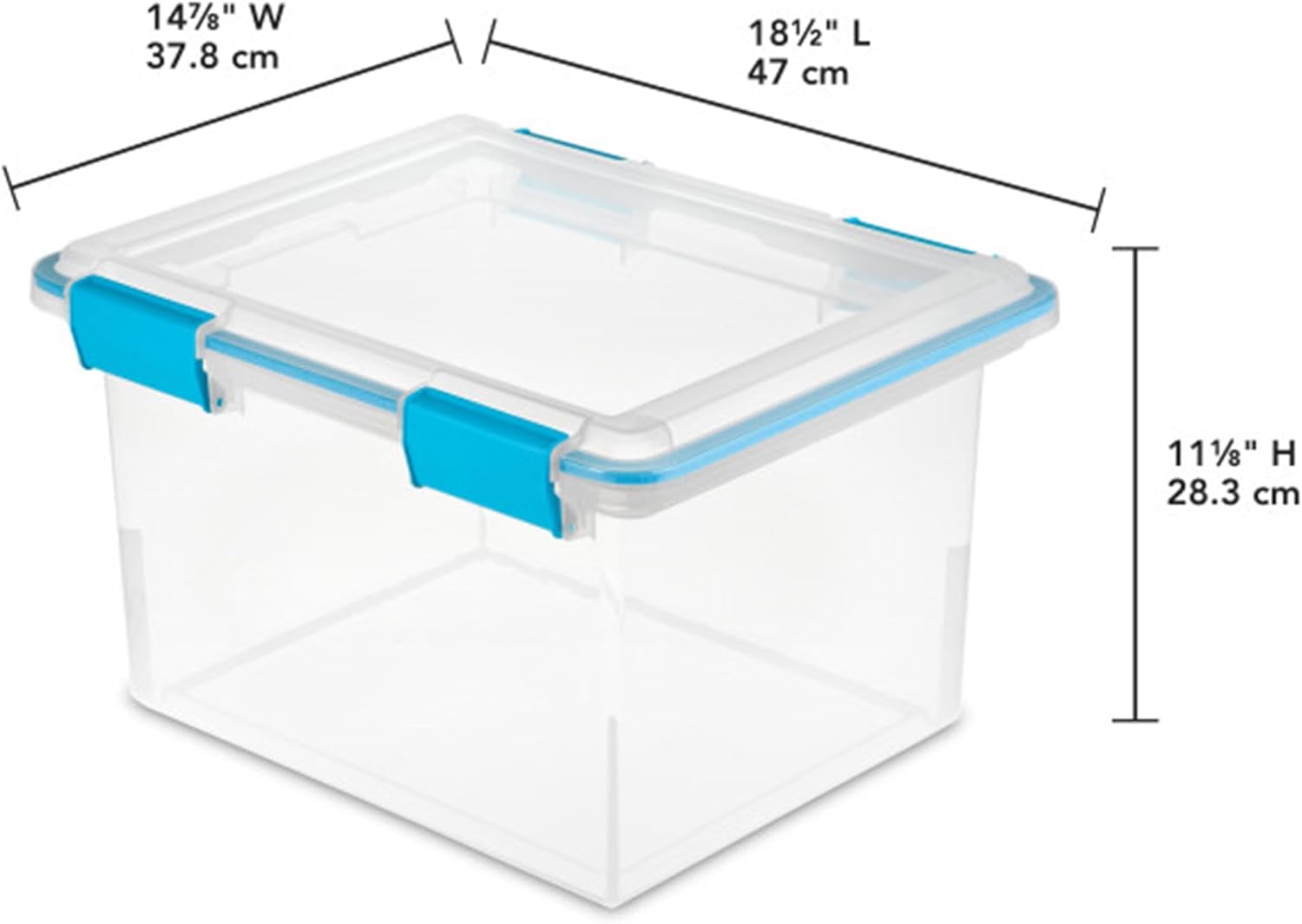 Sterilite 8-Pack Gasket Box | Weather-Resistant Storage Bins with Latching Lids - 32 Quart Heavy-Duty Organizers