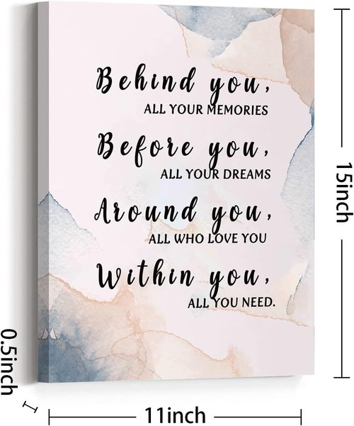 JANLAN Wall Art | Inspirational Graduation Quotes Canvas Decor for Girls' Bedrooms | 12 x 15 Inch