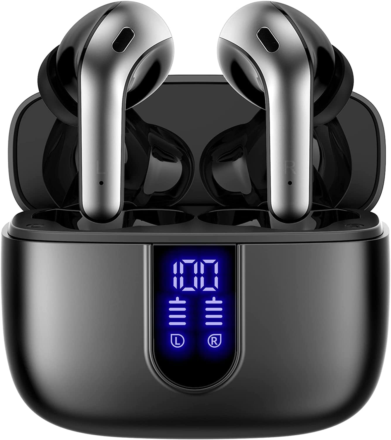 TAGRY Bluetooth Headphones - True Wireless Earbuds with 60H Playback & LED Power Display | IPX5 Waterproof, In-Ear Design for TV & Smartphones