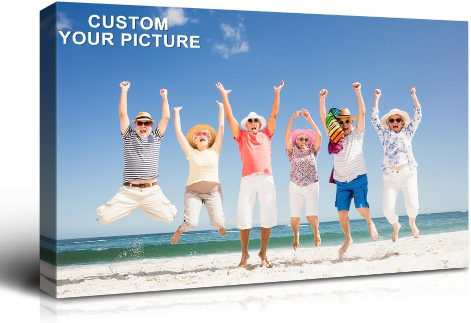 Wewejia Personalized Canvas Print - Custom Photo Wall Art for Bedroom & Living Room | 46x32 Inch