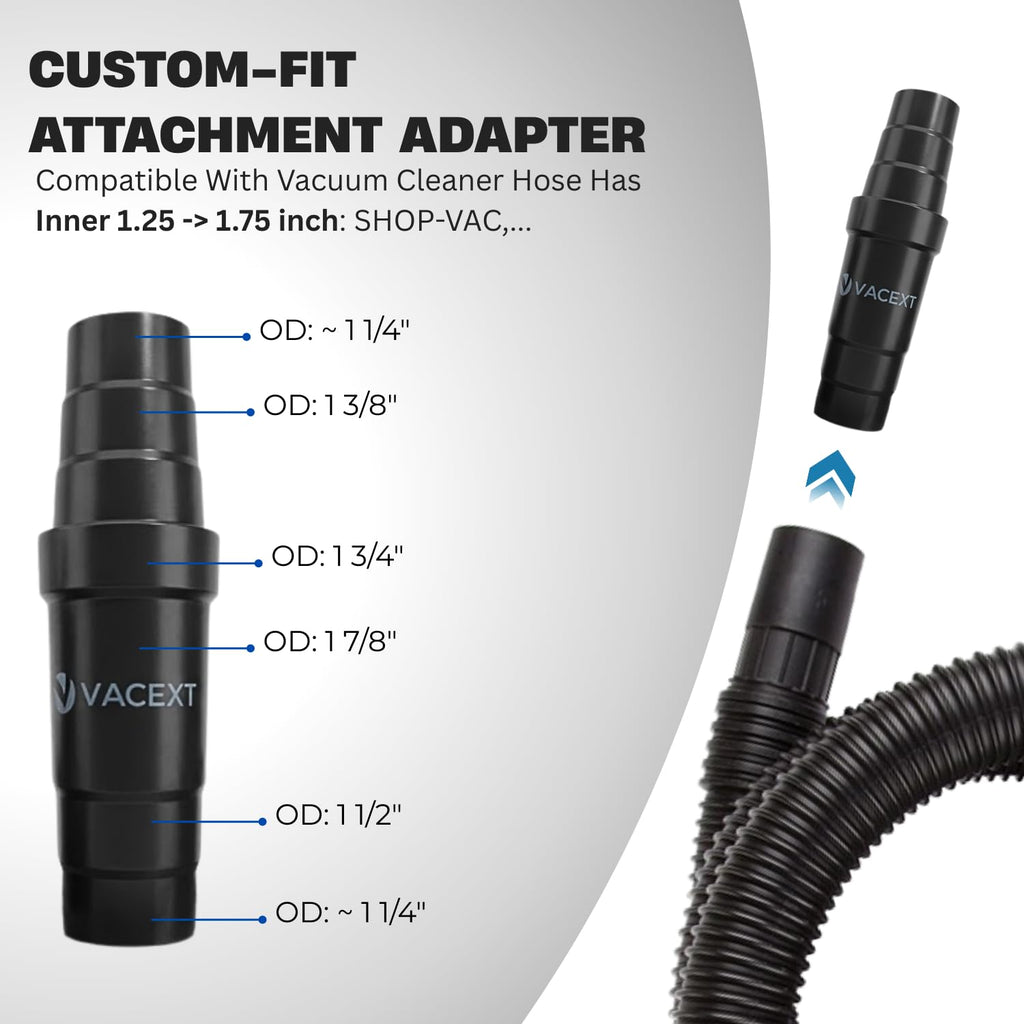 Vacuum Attachment Adapter Kit- Vacuum Hose Adapter - Pool Supply 1-1/4" or 1-1/2" Hoses Connector - Hoses Reducer Adapter - Reducer from 35mm/38mm/42mm to 32mm - from 1 3/8 inch to 1 1/4 inch