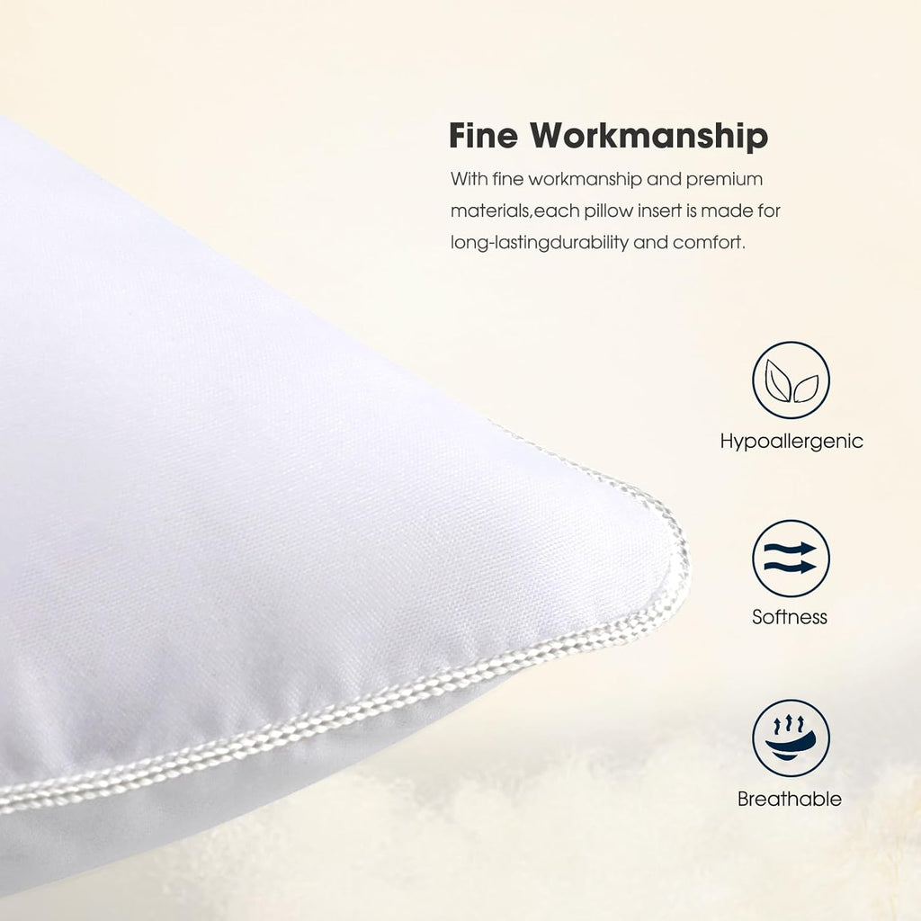 WINGLAM Throw Pillow Inserts - Hypoallergenic Decorative Stuffer Pillows, 30x30 Inches, Ultra Soft White