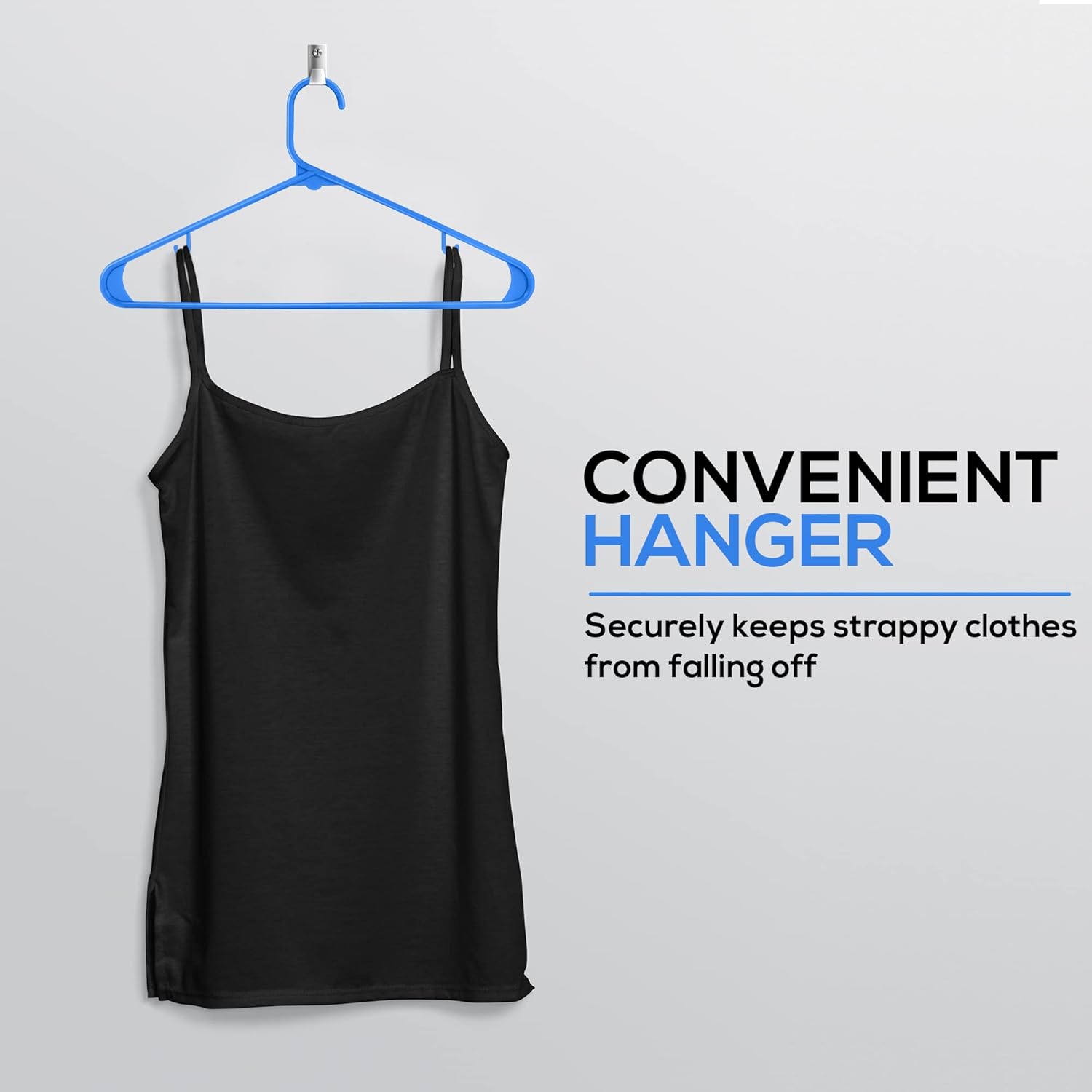 Utopia Home Plastic Hangers - Durable Space-Saving Clothes Hangers with Hooks | 30 Pack (Blue)