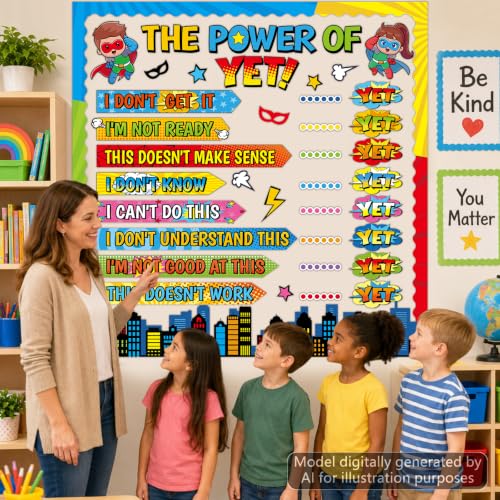 Hero Growth Mindset Bulletin Board Set - 43-Piece Classroom Decor