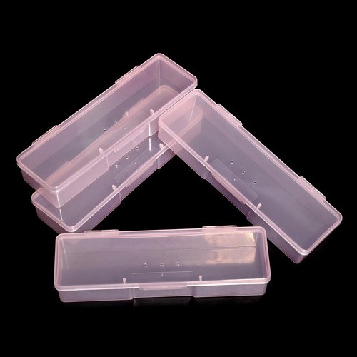 siyuwuro 4Pcs Transparent Storage Boxes For Nail Tool Professional Pedicure Manicure Tools Set Plastic Nail Art Tool Box Storage Case Nail Supplies, Pink