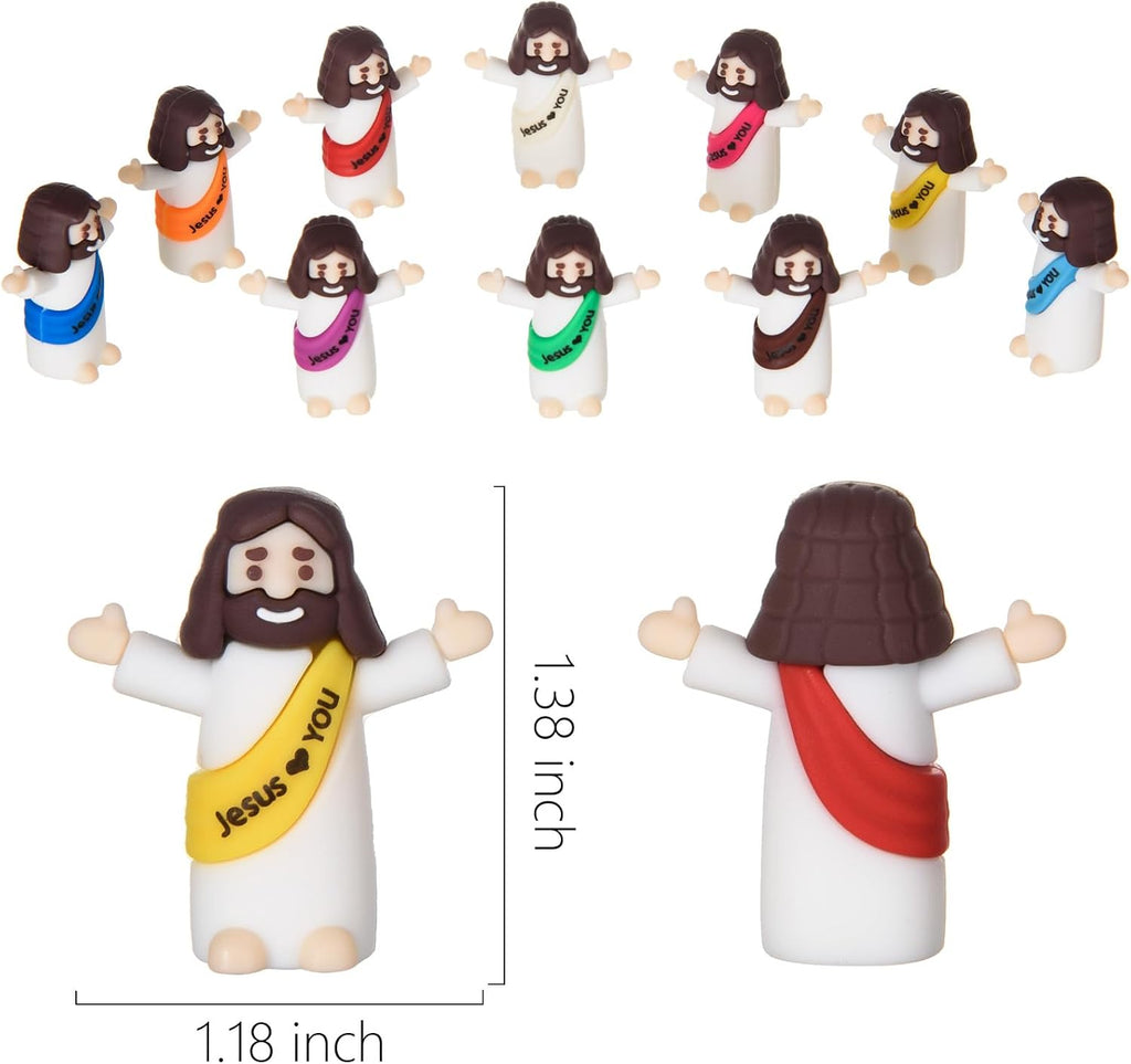 Mini Jesus Figures by [Brand Name] - 50 Pcs Tiny Religious Christ Dolls for Easter Egg Stuffers | Multicolor