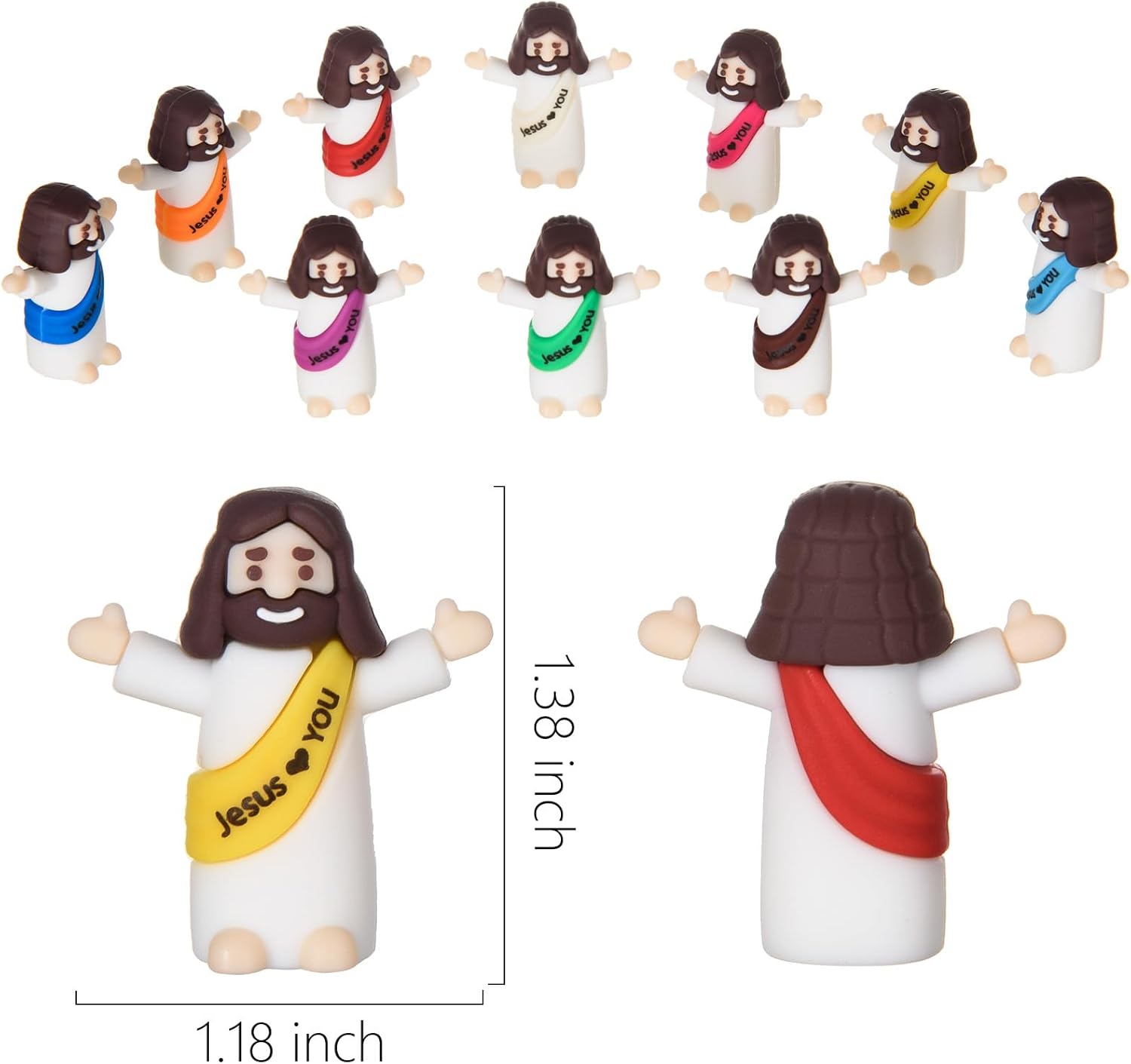 Mini Jesus Figures by [Brand Name] - 50 Pcs Tiny Religious Christ Dolls for Easter Egg Stuffers | Multicolor
