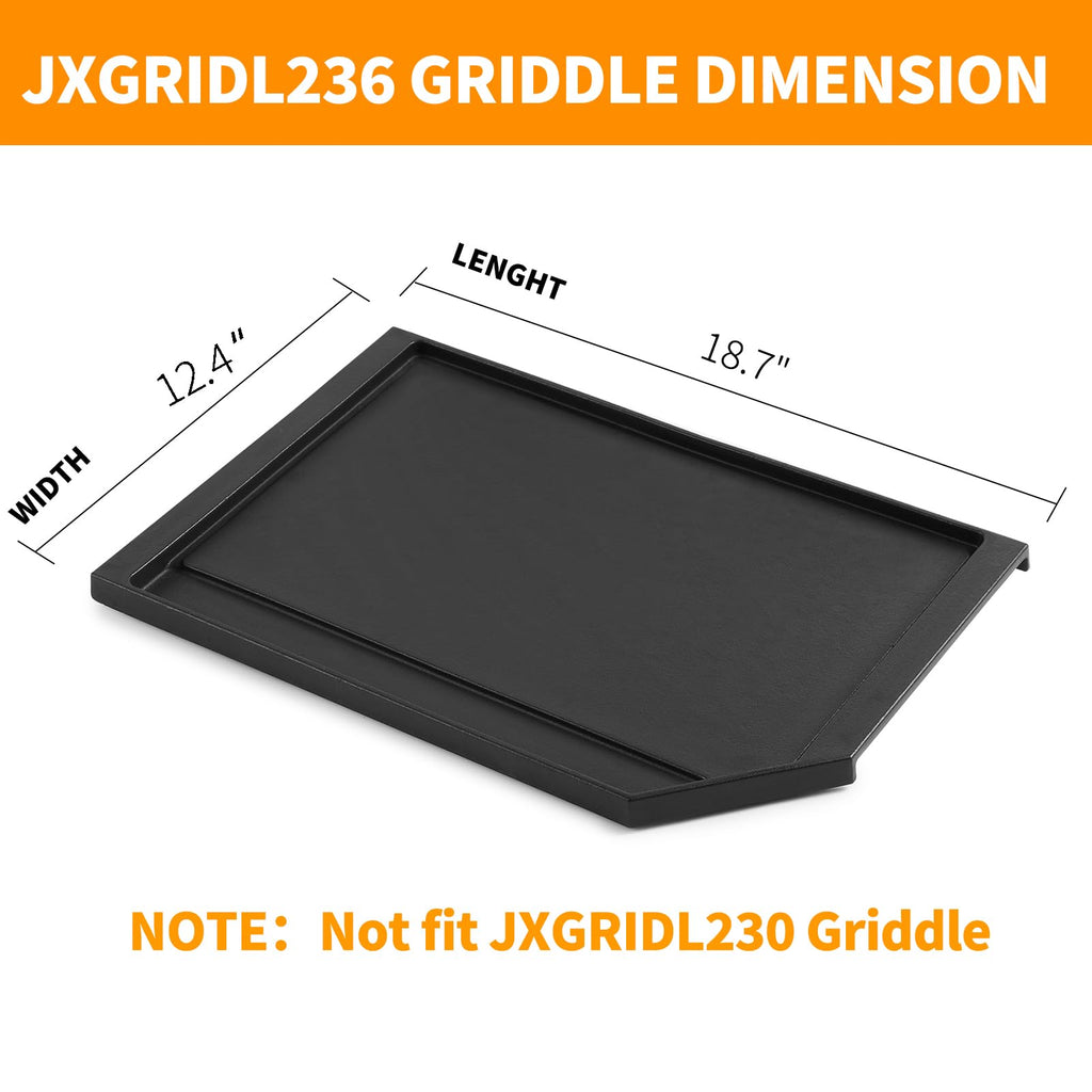 Upgraded JXGRIDL236 Griddle Replacement for GE Stove Parts Cast Iron Griddle Plate PGP7036SLSS JGP5036SLSS GE Cafe Profile Range Griddle 36 Inch Stove Top Cooktop Side Burner Flat Top Pan