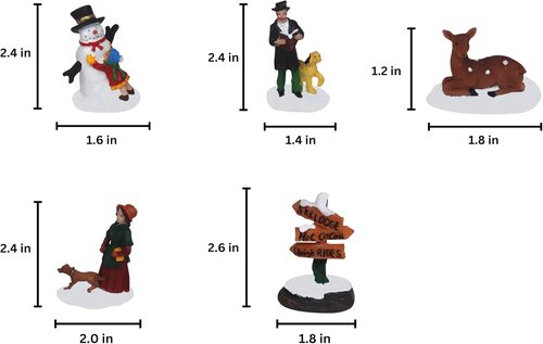 Christmas Village Figurines Set by [Brand Name] - 5-Piece Holiday Decoration for Indoor Displays | Perfect Gift Idea
