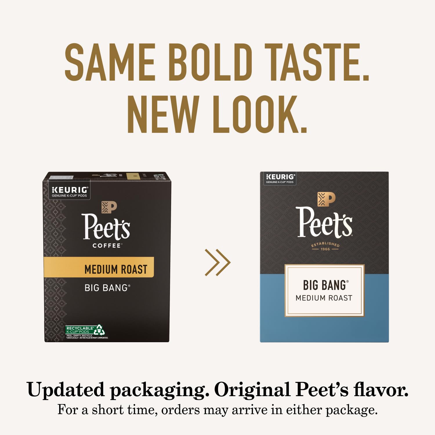 Peet's Coffee Medium Roast Single Serve Pods - 100% Arabica Big Bang Flavor, 32 Count