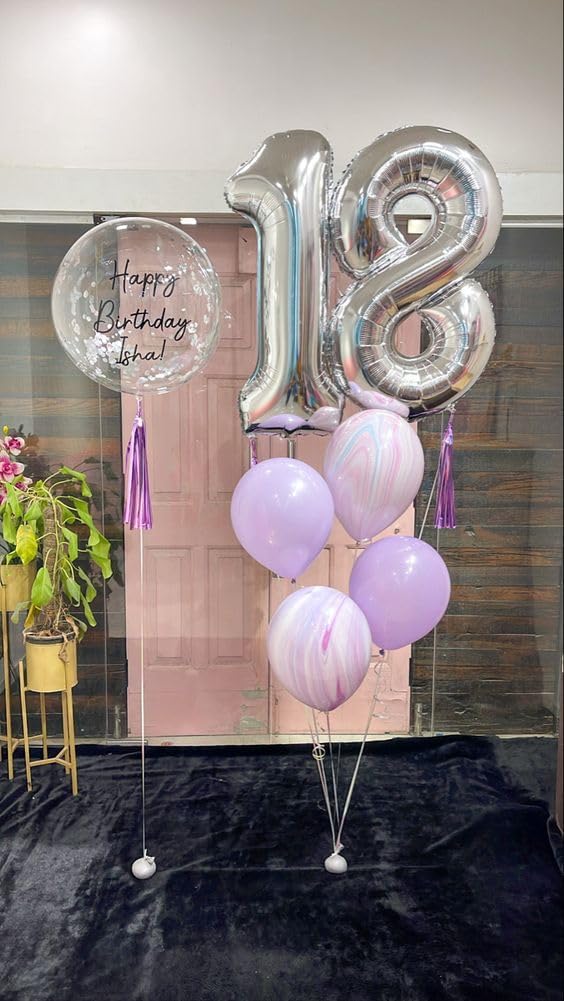 Silver 8 Balloon - 40 Inch Number Balloon for 8th Birthday Decorations | Perfect for Boys & Girls