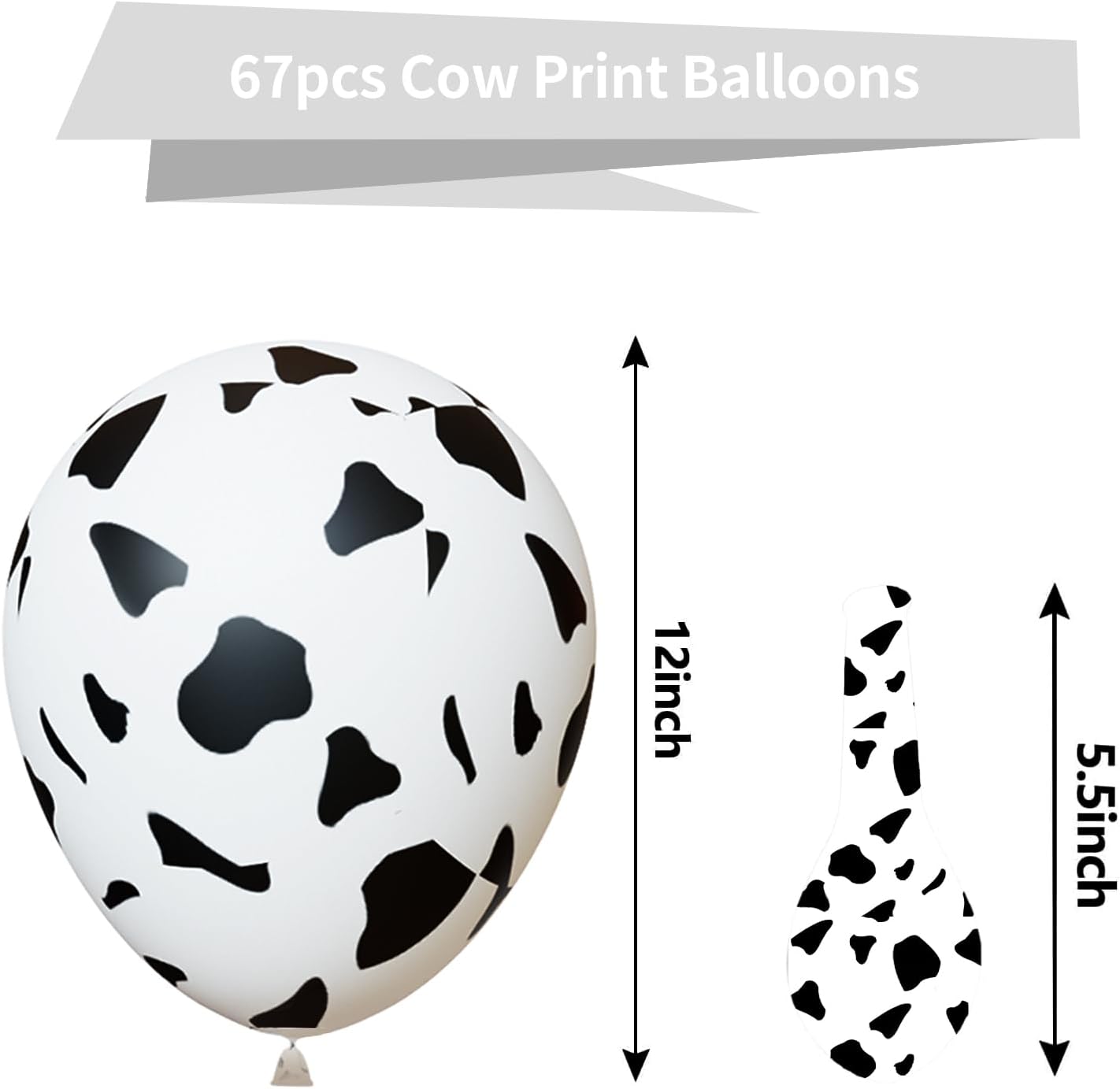 Skiennix Cow Print Balloons - 67pcs 12 Inch Party Decorations for Western-Themed Celebrations