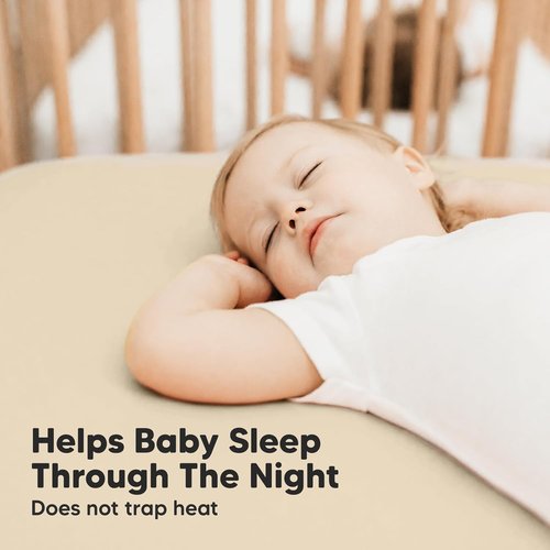 KeaBabies Baby Crib Sheets - 2-Pack Soft & Cozy Viscose Bamboo Fitted Mattress Covers | 52x28 Khaki