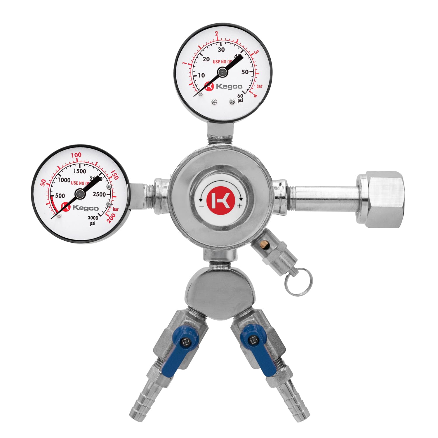 Kegco KC LH-542-2 Dual Product Premium Pro Series Dual Gauge Co2 Beer Regulator, Chrome