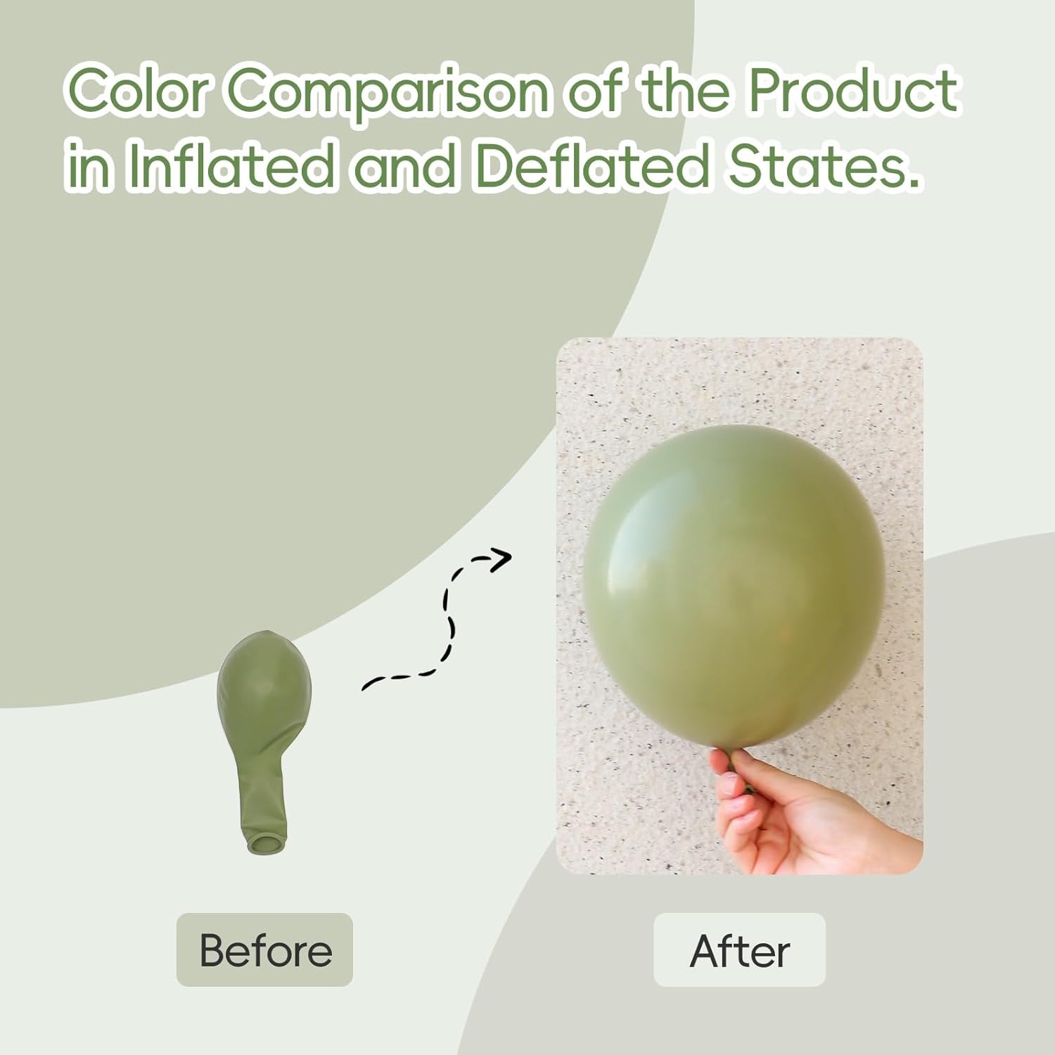 Sage Green Balloons - 12 Inch Dusty Green Party Balloons | 50pcs for Weddings & Celebrations