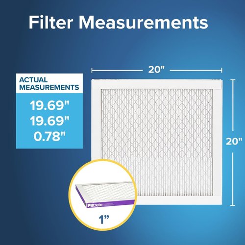Filtrete 20x20x1 Air Filter - MERV 12, MPR 1500 | Asthma & Allergy Friendly 2-Pack, Pleated HVAC Filters