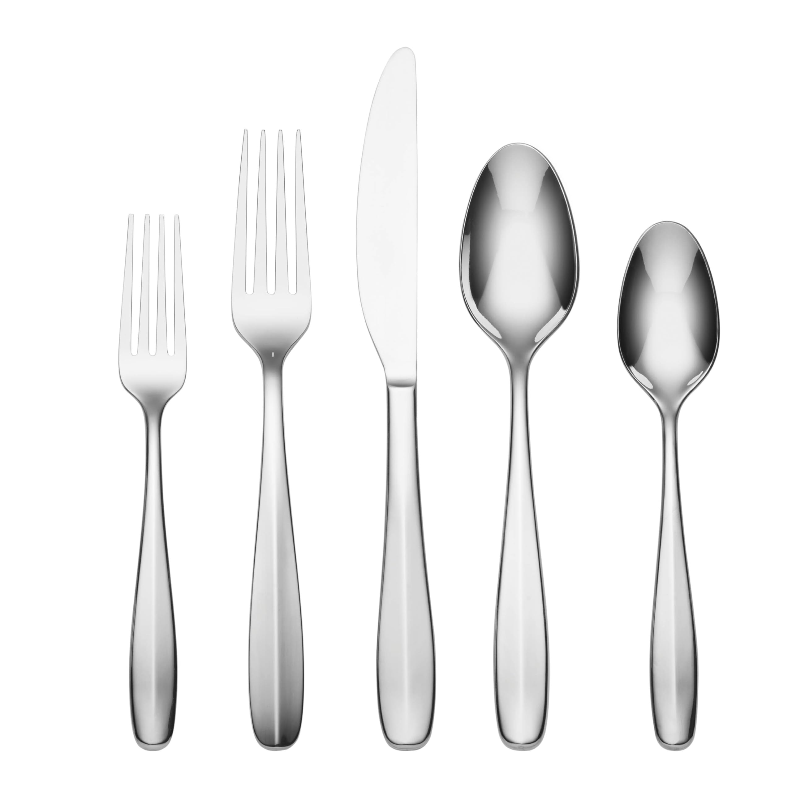 Oneida Silverware Set, Oakwood 20 Piece Everyday Flatware Set, Service For 4, 18/0 Stainless Steel, Dishwasher Safe, Cutlery Sets, Kitchen Utensils Sets, Knives Spoons And Forks (Silver, 20 Pieces)