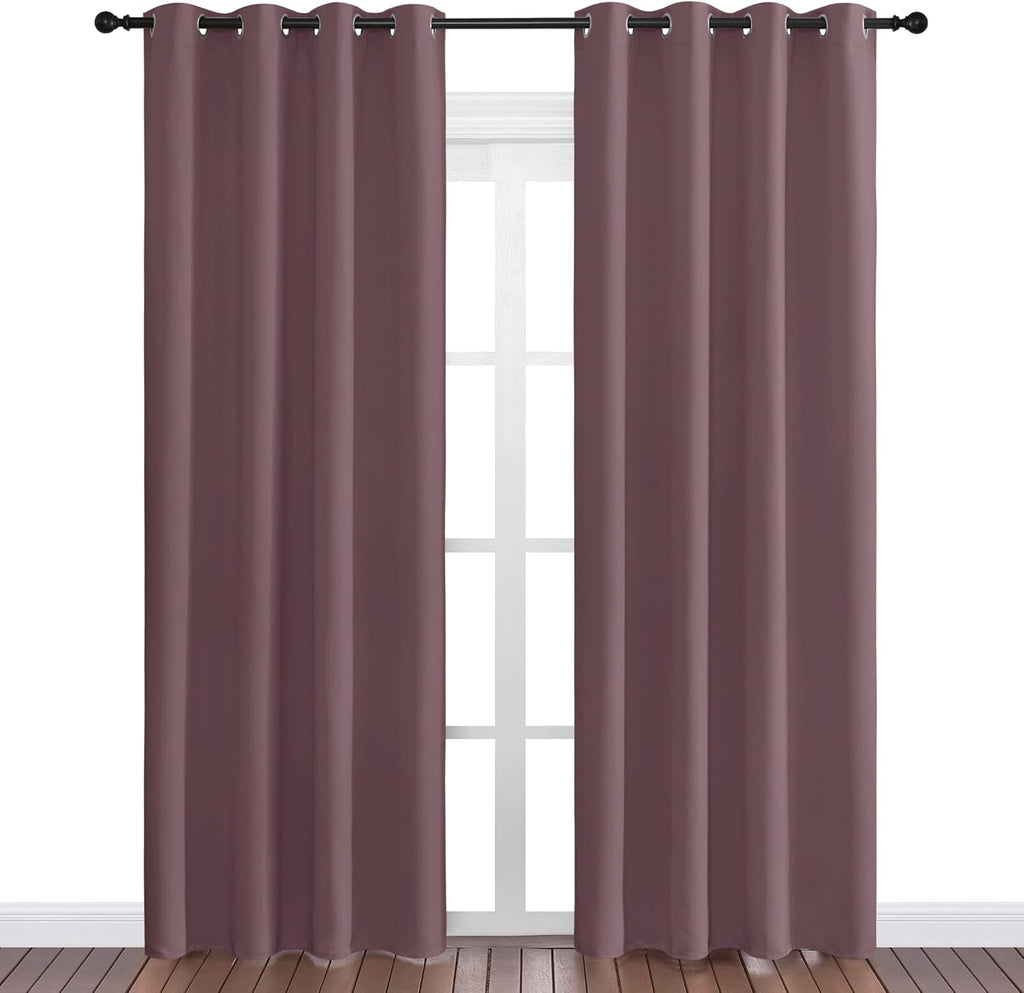 NICETOWN Blackout Curtains - 86" Long, 55" Wide | Sound Reducing & Heat Blocking for Modern Rooms