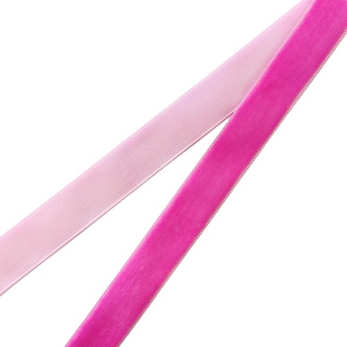 Abbaoww Hot Pink Velvet Ribbon - 10 Yards, 1 Inch Wide for Gift Wrapping & DIY Bow Making