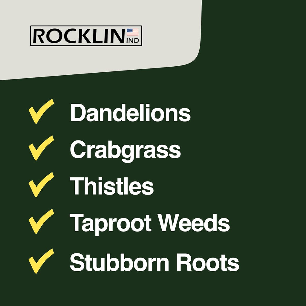 Rocklin™ Stand Up Weed Puller Tool - 4 Claw Steel Head - 48-Inch Metal Handle for Easy Weeding
