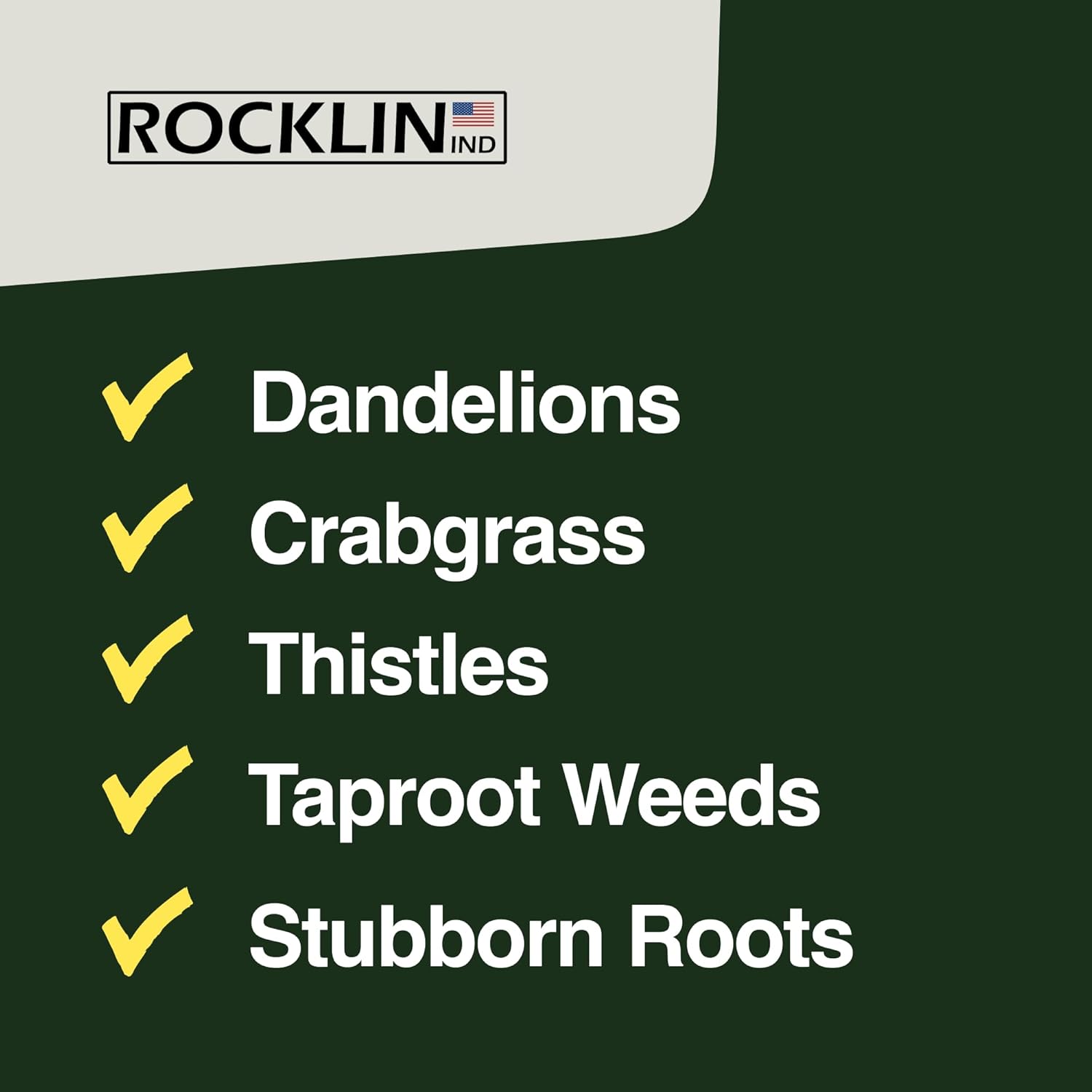 Rocklin™ Stand Up Weed Puller Tool - 4 Claw Steel Head - 48-Inch Metal Handle for Easy Weeding