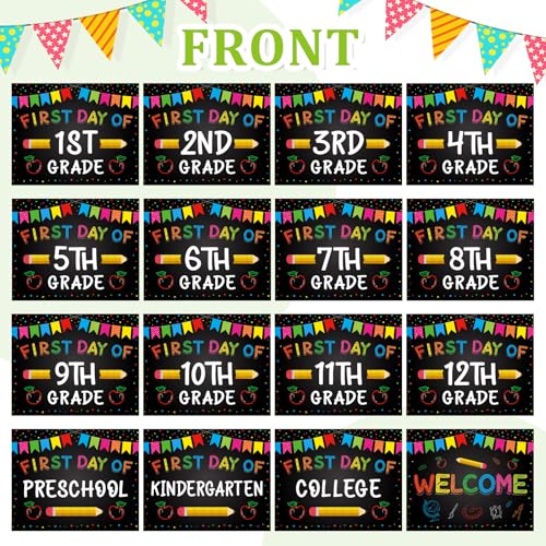 First and Last Day of School Photo Prop Sign - Double Sided, 10" x 8"
